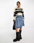 Фото #4 товара ASOS DESIGN stripe jumper in deconstructed in fluffy yarn in cream