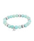 Фото #2 товара Sterling Silver Amazonite Gemstone Stretch Bracelet, Size Medium - Large