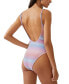 Фото #2 товара Women's Glitter Ombre Thin-Strap Scoop-Back One-Piece Swimsuit