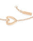 Women's Carnation Gold-Tone Stainless Steel Heart Bracelet