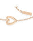 Women's Carnation Gold-Tone Stainless Steel Heart Bracelet Carnation Gold Tone - фото #2