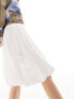 ASOS DESIGN 90's length bubble hem toggle detail skirt in white