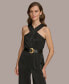 Women's Halter-Neck Belted Sleeveless Jumpsuit