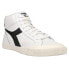 Diadora Melody Mid Leather Dirty High Top Mens Black, White Sneakers Casual Sho