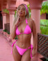 Фото #6 товара Moda Minx X Amber Jepson amour triangle bikini top in bright pink