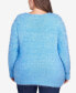 Фото #2 товара Plus Size Imitation Pearl Studded Metallic Eyelash Sweater