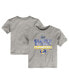 ფოტო #1 პროდუქტის Toddler Girls and Boys Heather Gray Los Angeles Rams Super Bowl LVI Champions Locker Room Trophy Collection T-shirt