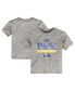 Фото #1 товара Toddler Girls and Boys Heather Gray Los Angeles Rams Super Bowl LVI Champions Locker Room Trophy Collection T-shirt