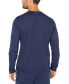 ფოტო #3 პროდუქტის Men's Soft, Breathable Long Sleeve Henley Pajama Shirt