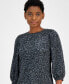 ფოტო #3 პროდუქტის Ann Klein Women's Leopard-Print Jacquard Top