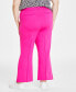 Фото #2 товара Trendy Plus Size Ponté Kick-Flare Ankle Pants, Regular and Short Length, Created for Macy's