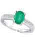 ფოტო #1 პროდუქტის Emerald (1-1/5 ct. t.w.) & Diamond (1/8 ct. t.w.) Ring in 14k Gold