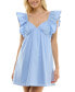 Фото #3 товара Juniors' Ruffle-Sleeve Tie-Back A-Line Dress