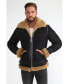 ფოტო #1 პროდუქტის Men's Shearling Aviator Jacket, Washed Brown with Ginger Curly Wool