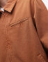 Topman washed canvas jacket in brown