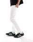 DTT rigid cropped tapered fit jeans in white