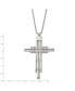 ფოტო #3 პროდუქტის Brushed and Polished Cross Pendant on a Ball Chain Necklace