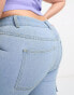 Yours wide leg cargo jean in mid blue