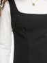 Фото #3 товара ASOS DESIGN Petite 2 in 1 long sleeve t-shirt mini dress with ponte dress