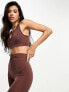 ASOS 4505 Seamless medium impact sports bra co-ord in brown