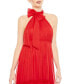 Women's Ieena Ruched Tiered High Neck Bow A Line Gown