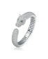 ფოტო #1 პროდუქტის Sterling Silver with Emerald & Cubic Zirconia Hinged Open Cuff Bangle Bracelet