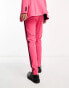 Фото #2 товара ASOS DESIGN super skinny tuxedo suit trouser in hot pink