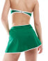 Фото #3 товара Free Society contrast mini beach skirt in green and white