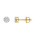 Round Cut Natural Certified Diamond (0.34 cttw) 14k Yellow Gold Earrings Medi Cluster Design