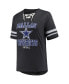 ფოტო #2 პროდუქტის Women's Heather Charcoal Dallas Cowboys Plus Size Lace-Up V-Neck T-shirt