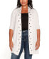 Plus Size Grommet-Trim Open-Front Hacci Cardigan