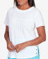 ფოტო #2 პროდუქტის Petite Classic Brights Solid Texture Split Shirttail T-shirt