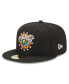 Фото #1 товара Men's Black Greensboro Grasshoppers Marvel x Minor League 59FIFTY Fitted Hat