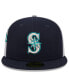 ფოტო #4 პროდუქტის Men's Navy/Gray Seattle Mariners Gameday Sideswipe 59Fifty Fitted Hat