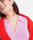 ფოტო #3 პროდუქტის Women's Collared Short-Sleeve Sweater, Created for Macy's