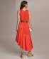 ფოტო #8 პროდუქტის Donna Karan Women's Halter-Neck Belted Midi Dress