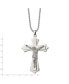 Фото #3 товара Chisel polished Large Crucifix Pendant on a Ball Chain Necklace