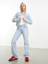 COLLUSION shrunken denim jacket co-ord in light blue