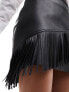 Фото #9 товара Edited PU fringe mini skirt in black