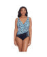 ფოტო #1 პროდუქტის Women's Ruffle Front Sash Surplice One-Piece Swimsuit