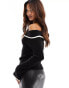 Фото #4 товара Nobody's Child bardot knitted top with tipping in black