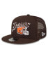 ფოტო #1 პროდუქტის Men's Brown Cleveland Browns Graffiti Script 9FIFTY Snapback Hat