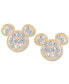 ფოტო #4 პროდუქტის Crystal Mickey Mouse Stud Earrings in 18k Gold-Plated Sterling Silver