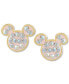 Crystal Mickey Mouse Stud Earrings in 18k Gold-Plated Sterling Silver