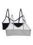 Фото #2 товара Fruit Of The Loom Sports Bra Girls' 28 Black Gray Stretch Removable Pads 2-Pack