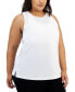 Plus Size Solid Birdseye Mesh Racerback Tank Top, Created for Macy's