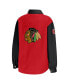 Women's Red, Black Chicago Blackhawks Colorblock Button-Up Shirt Jacket
