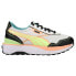 Puma Cruise Rider Rave Lace Up Womens Black, Green, Orange, White Sneakers Casu