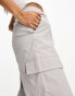 Фото #2 товара Extro & Vert Petite 90s wide leg cargo trousers in stone grey