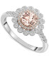 ფოტო #1 პროდუქტის Morganite (3/8 ct. t.w.) & Diamond (1/4 ct. t.w.) Flower Halo Ring in 14k White & Rose Gold